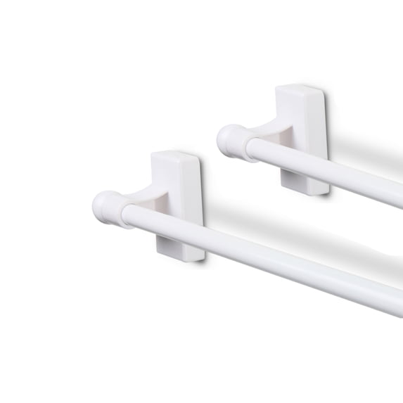 PlusCasa White Adjustable Magnetic Curtain Rod, 28"-48"