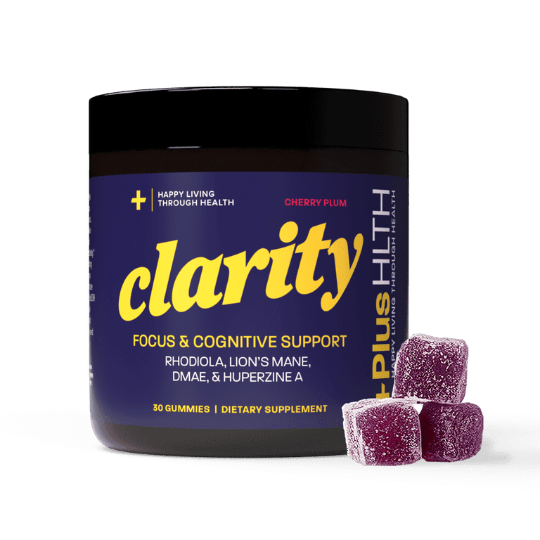 PlusHLTH Clarity Gummy Cherry Plum 30 Count - Non-GMO, Gluten-Free