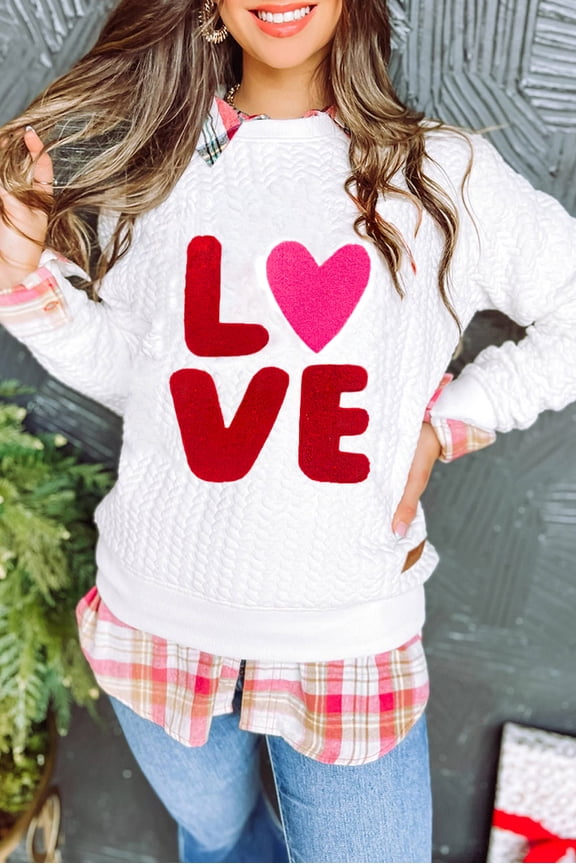 Chic Cable Knit LOVE Pullover - Soft & Warm Daily Wear