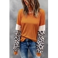 thumbnail image 1 of Plusashion Chic Leopard Sequin Patchwork Top - Trendy Long Sleeve V-Neck for Women, 1 of 8