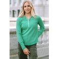 thumbnail image 1 of Plusashion Chic V-Neck Henley Top, Soft Waffle Knit, All-Day Comfort!, 1 of 8