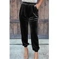 thumbnail image 1 of Plusashion Elegant Velvet Jogger Pants - High Waist Comfort for Every Occasion!, 1 of 8