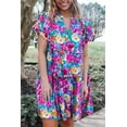 thumbnail image 1 of Plusashion Emerald Green Rose Floral Dress with Ruffles - A Touch of Romantic Elegance, 1 of 8