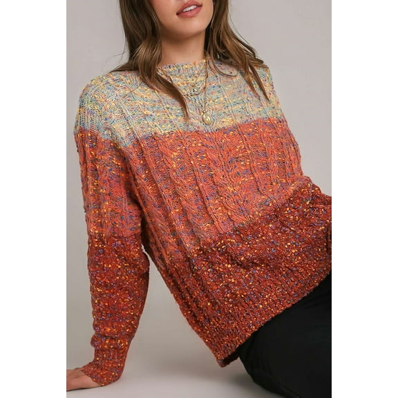Plusashion Sparkle Your Winter: Multicolored Wool Knit Sweater - Festive and Comfortable