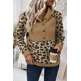 thumbnail image 1 of Plusashion Wild Style! French Beige Leopard Print Raglan Hoodie - S to XL, 1 of 8