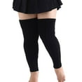 thumbnail image 1 of Pluses Size Leg Warmers Knit Over Knee High Footless Socks for Thick Thigh, 1 of 20