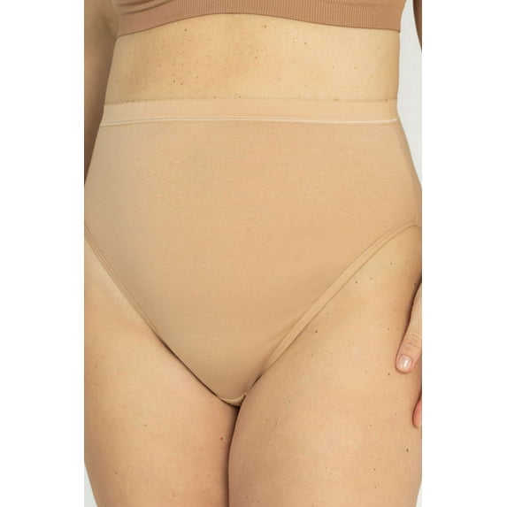 Plusform Instant Shaping Cotton Hi Cut Briefs, 3-Pack 387201