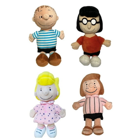 Plush 12" Pink Peppermint Patty Sally Brown Linus Marcy Marcie 4 Dolls Snoopy New