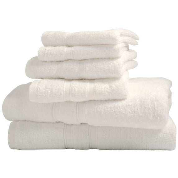 Plush 6-Piece Ultimate Bath Towel Set - White Design, Super Soft and Absorbent - 100% Zero-Twist Long-Staple Egyptian Cotton - 550 GSM Weight for Skin-Pampering Softness and Quick-Drying - Includes 2