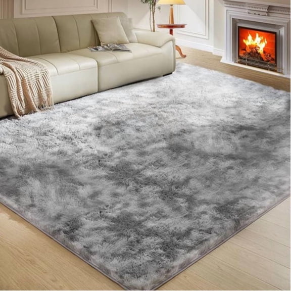 Plush 6x9 High-Pile Area Rug - Soft Thick Fuzzy Carpet, Machine Washable Indoor Floor Mat for Living Room Bedroom, Perfect Home Decor & Christmas Gift for All Ages