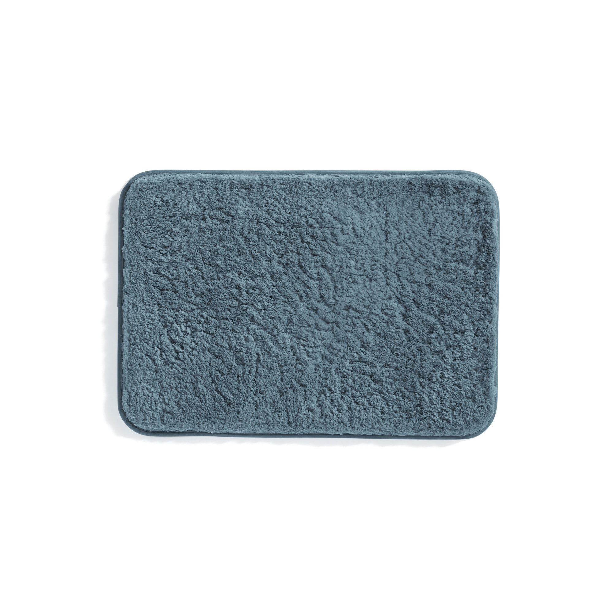 Plush Absorbent Bath Mat Rug with Anti-Skid Rubber Backing, 24 x 17, Light Blue, by Noble Linens