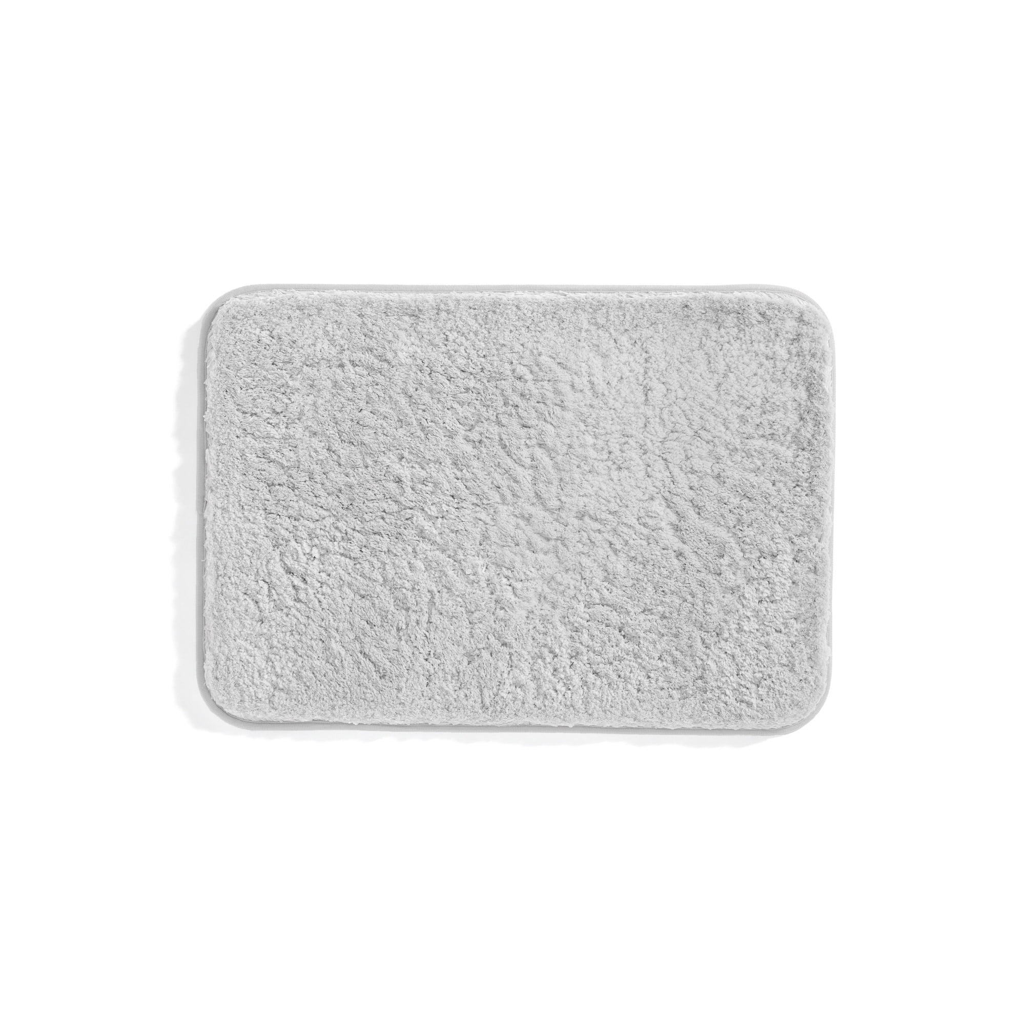 Plush Absorbent Bath Mat Rug with Anti-Skid Rubber Backing, 24 x 17, Light Gray, by Noble Linens