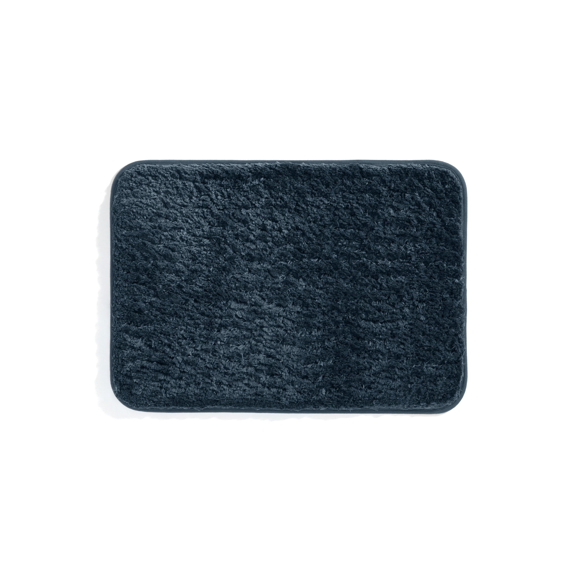 Plush Absorbent Bath Mat Rug with Anti-Skid Rubber Backing, 24 x 17, Navy, by Noble Linens