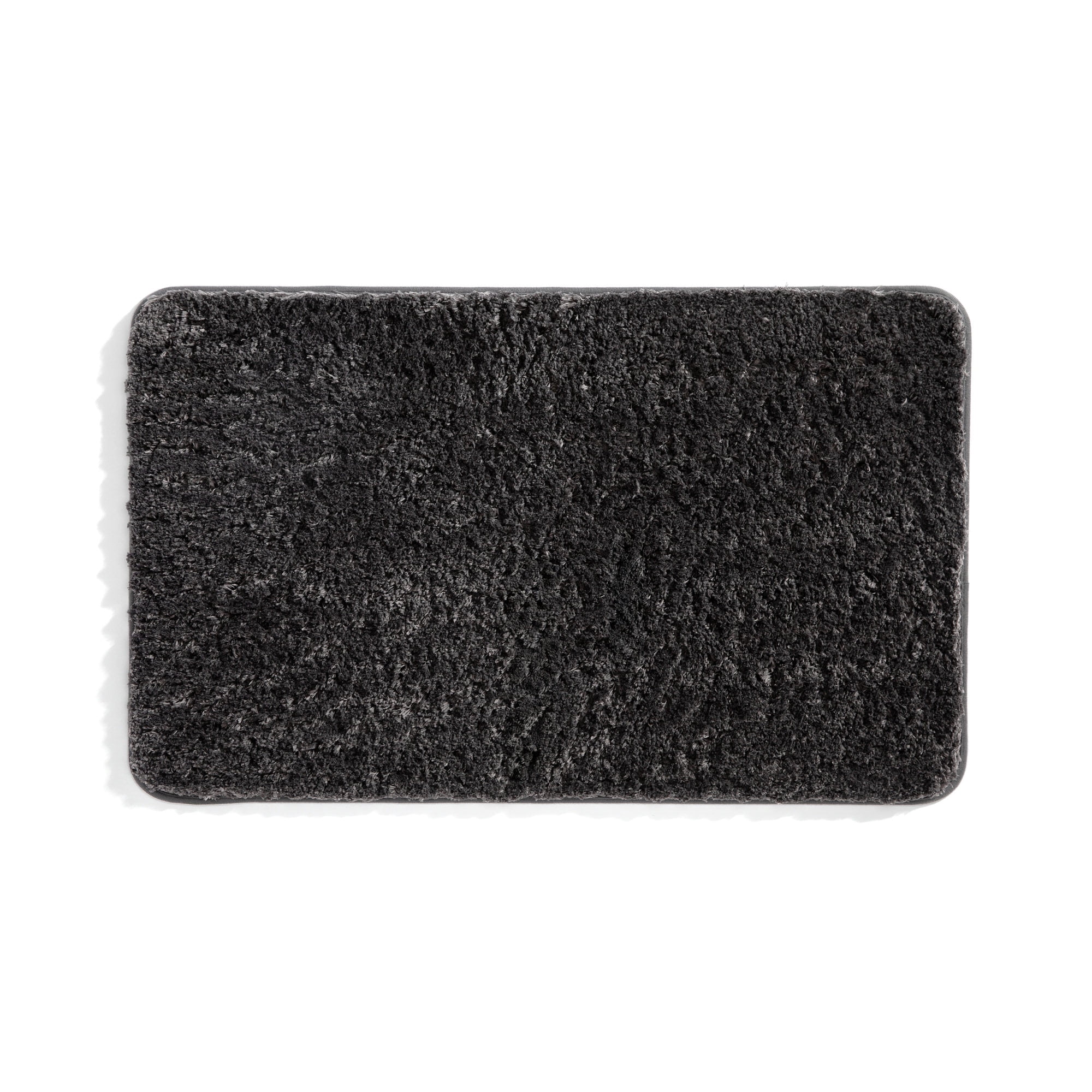 Plush Absorbent Bath Mat Rug with Anti-Skid Rubber Backing, 34 x 21, Gray, by Noble Linens