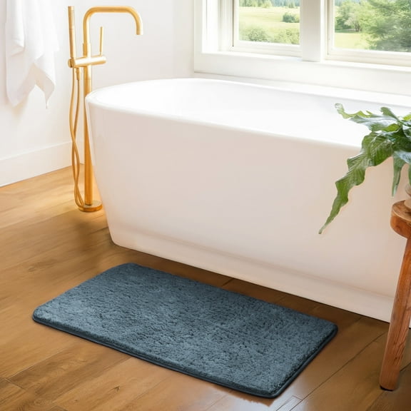 Plush Absorbent Bath Mat Rug with Anti-Skid Rubber Backing - Comfort Canopy