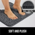 Plush Absorbent Shaggy Chenille Bath Rug Mat For Toilet Base With