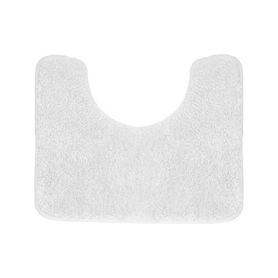 Plush Absorbent Shaggy Chenille Bath Rug Mat for Oval Toilet Base with Anti-Slip Backing, Machine Washable Rugs, Soft Microfiber Contour Mats for Toilets, Bathroom Decor