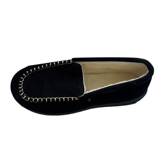 YLYL Women's Suede Loafers Fluffy Cozy Warm Fur Lined Slip on Indoor Outdoor Moccasin Shoes