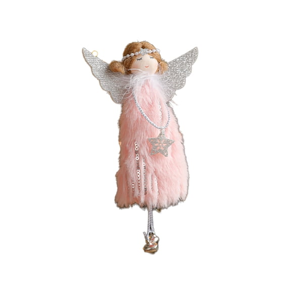 Plush Angel Doll Ornaments 1pcs Set, Christmas Tree Hanging Decorations with Wings, Soft Hanging Angel Pendants for Xmas Home Party, Holiday Wall and Door Hanging Decor for House