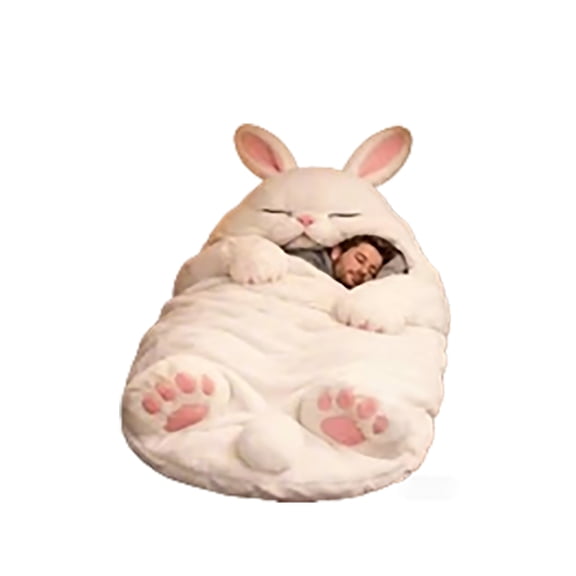 Plush Animal Sleeping Bag for Adults Bunny Themed Soft Warm Cozy Resting Bag