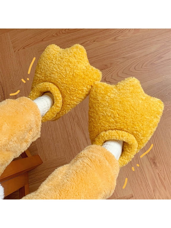 Plush Animal Slippers Funny Paw House Shoes Fuzzy Warm Nonâ Indoor Footwear For Home Lounging Holiday Party Daily Wear