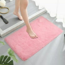 Plush Area Rug，Non-Slip Soft Bedroom Rug, Machine Washable Small Rug for Living Room, Nursery, Kids Room, Home Decor - Pink
