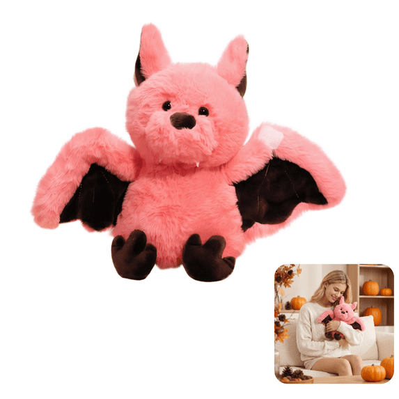 Plush Bat Stuffed Animal Plush Toy Halloween Bat Decor Bedtime Toys for Kids (Pink)