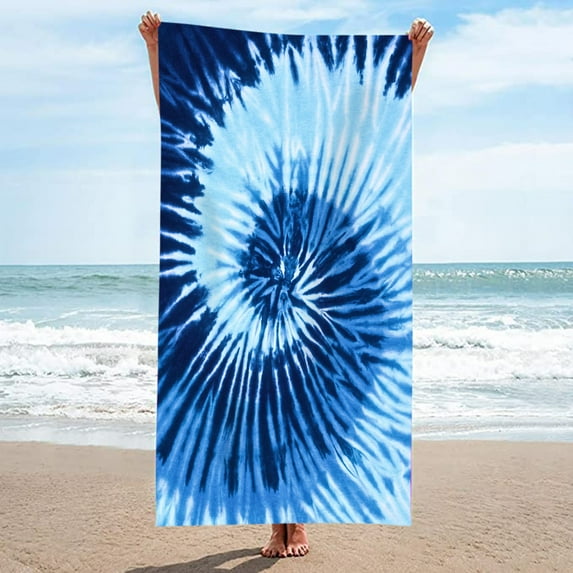 Plush Bath Towels,Microfiber Beach Towel Ultra Light Hawaiian Beach Pattern Bath Towel Sand Proof Beach Blanket Travel Multipurpose Towel 75 X 150 Cm