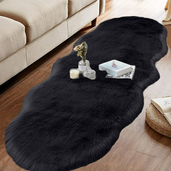 Plush Bathroom Rugs,Bathroom Rugs Washable,Extra Long Plush Non-Slip Rug, Oversized 20"x55" Machine-Washable Water Absorbent Bathroom Rug - Bedroom/Bathroom Rug(Black)
