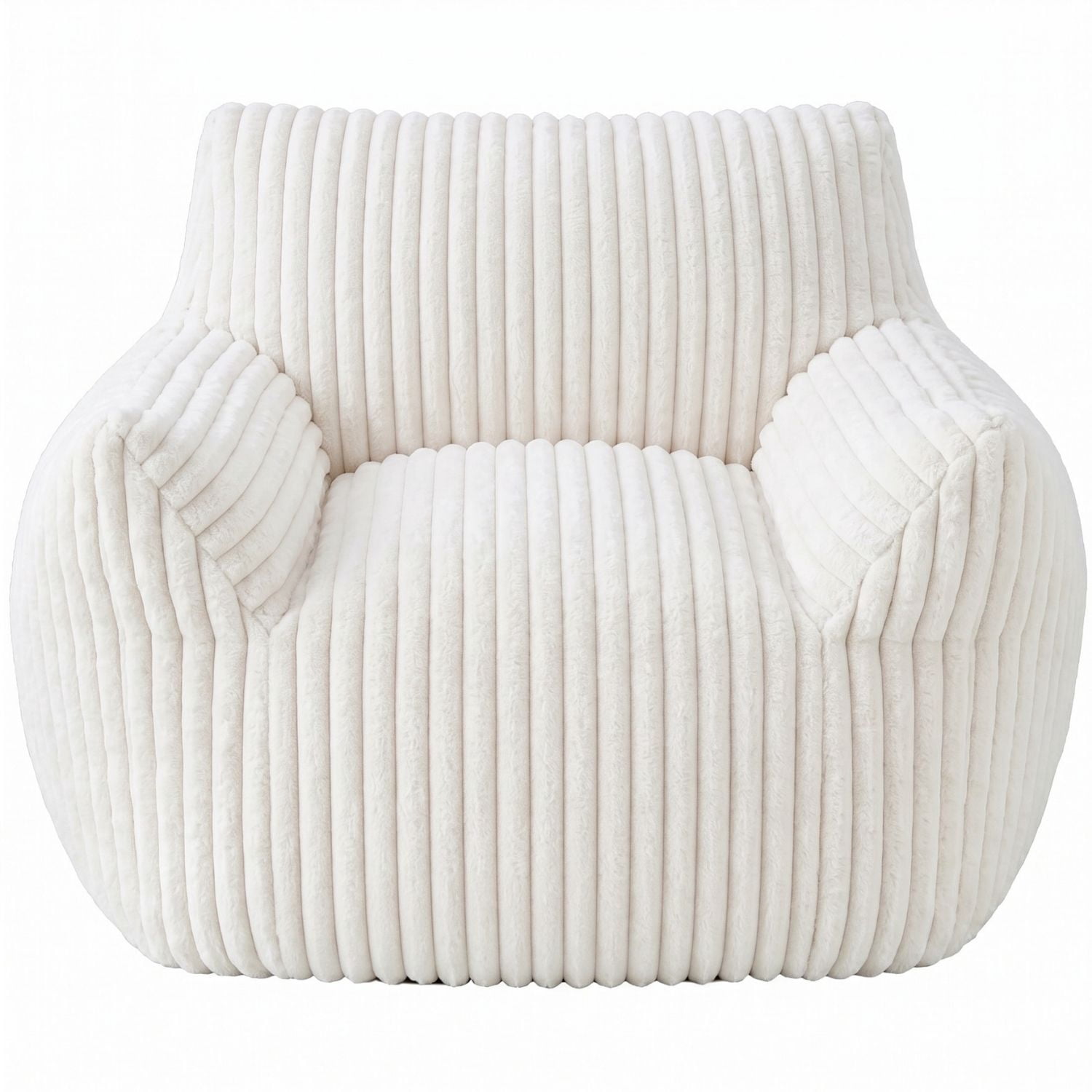 Plush Bean Bag Chair for Living Room, Oversized Comfy Bean bag Lounge Chair Lazy Floor Sofa Couch for Bedroom, Dorm, Beige