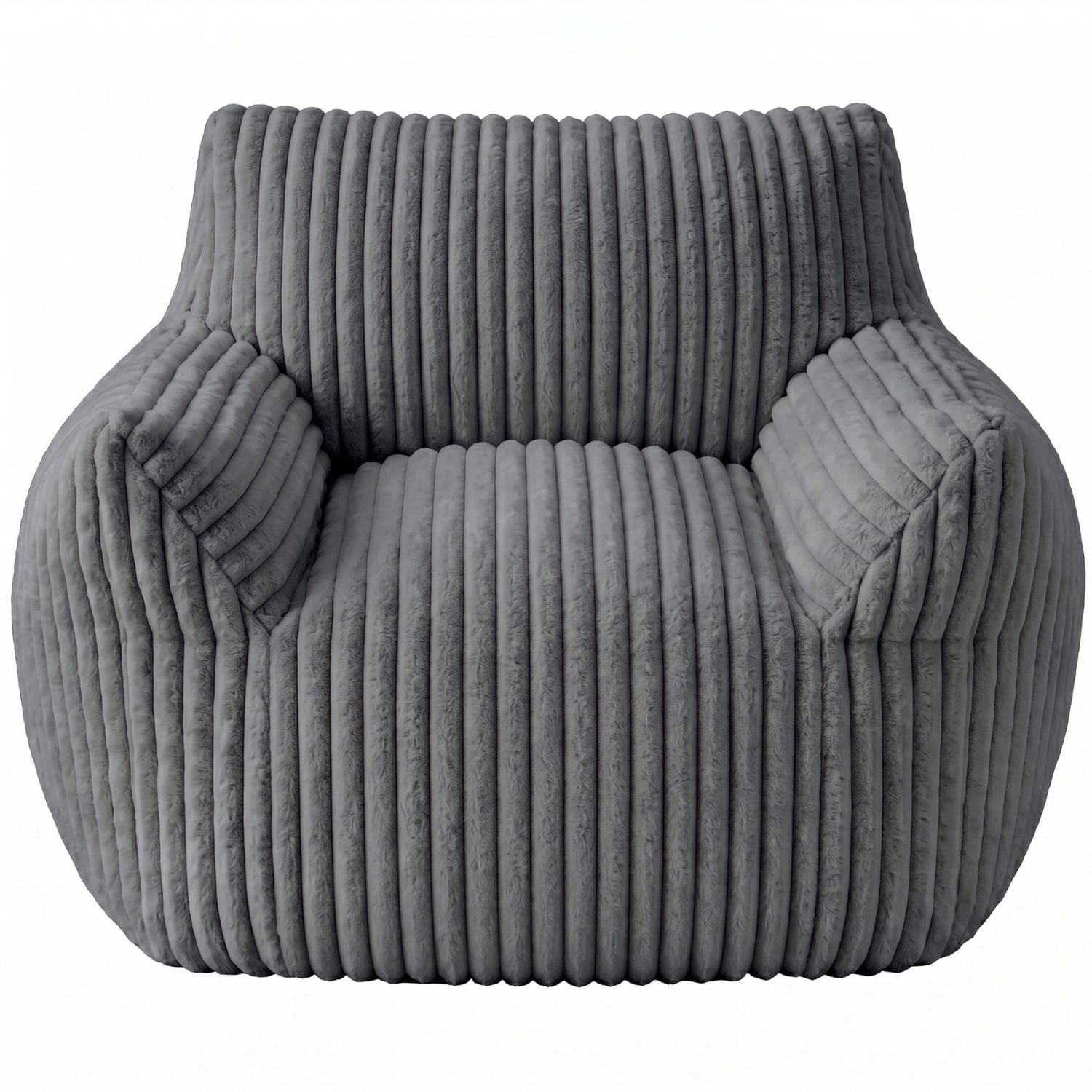 Plush Bean Bag Chair for Living Room, Oversized Comfy Bean bag Lounge Chair Lazy Floor Sofa Couch for Bedroom, Dorm, Grey