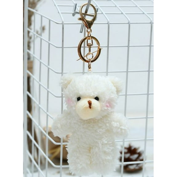 DRAFIDEEP Plush Bear Keychain White 1Pcs 7.9X3.5X2.4In