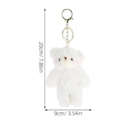 DRAFIDEEP Plush Bear Keychain White 1Pcs 7.9X3.5X2.4In