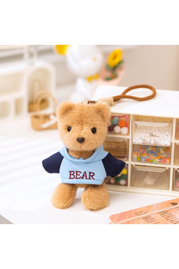 Plush Bear Keychain Pendant | Cute Soft Teddy Doll | Fluffy Bag Charm for Backpack Purse | Couple Gift Accessory | Adorable Decorative Hanging Ornament | 1 Piece | Durable Craftsmanship