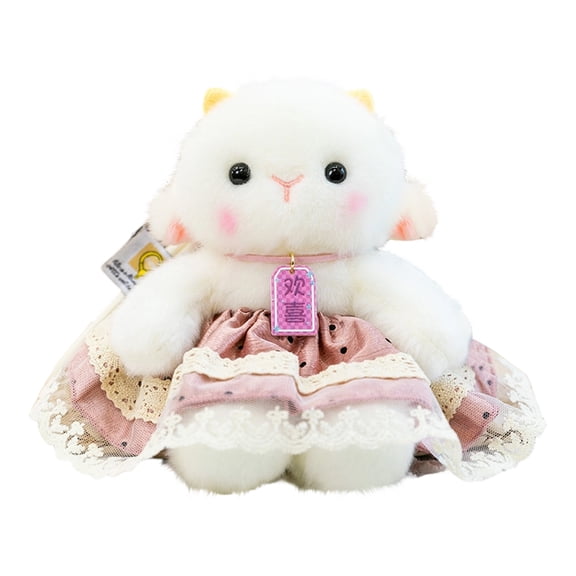 Plush Bear Stuffed Animals Toys, Soft Cute Plushies for Kids, Baby Dolls Gift, Girls' Birthday Present, Adorable Plush Toys with Pink Bow and Dress, High-Quality Stuffed Animals for Toddlers