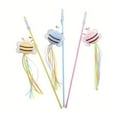 thumbnail image 1 of Plush Bee Shaped Cat Toy With Colorful Tassels And Bells, Lightweight Sturdy Wand, Pet Safe Materials Gentle On Mouth, Interactive Play For Cats, Stimulating Hunting Instincts And, 1 of 8
