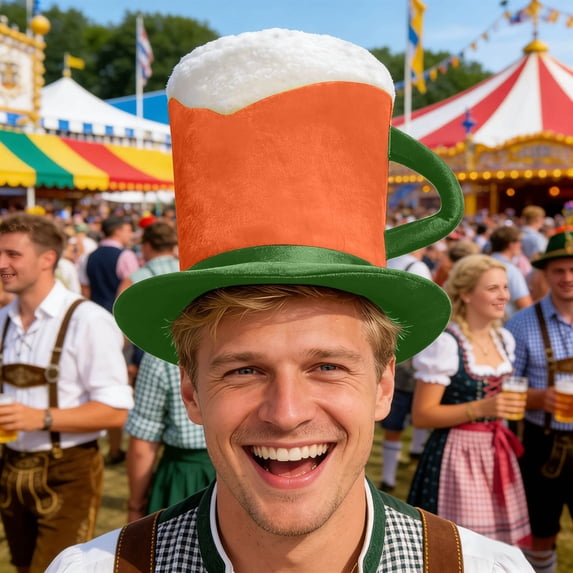 Plush Beer Mug Hat For Oktoberfest And Costume Parties Comfortable Fabric Party Accessory For Halloween And Birthday Celebrations Fun And Unique Design For Photo Booths Multi Home Decor
