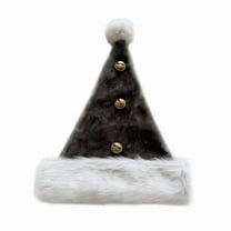 Plush Bell Christmas Hat, Soft Comfortable Santa Hat for Adults, Festive Headwear Decoration for Christmas Family Parties, Adds Cheerful Vibe to Holiday Celebrations, Gray, 1pcs