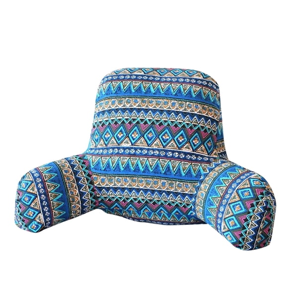 Plush Big Backrest Lumbar Support Chair Cushion With Arms For Sofa & Office Chair, Multi-Purpose Reading Rest Pillow For Relaxation Naps & Back Pain Relief, Tree Patterned