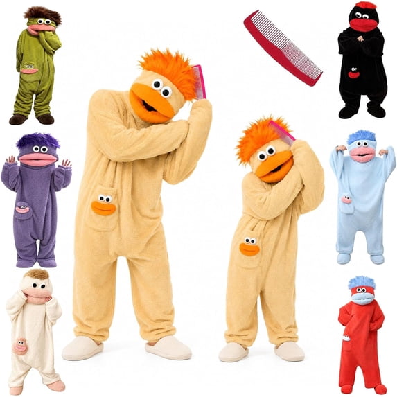Plush Big Mouth Monster Costume Set Family Christmas Pajamas Matching Sets, Silly Monster Onesie Cozy Costume Set for Parent & Little One Ideal for Halloween Christmas Parties