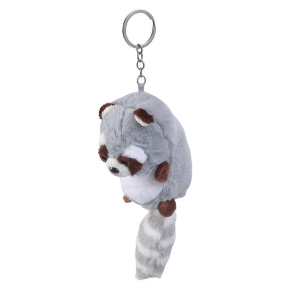 Plush Big Tailed Raccoon Charm Keychains Lovely Ornament Women Car Keyring Backpack Handbag Charm Pendant Keys Holder