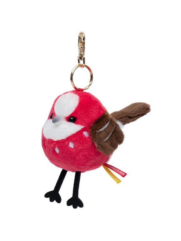 Plush Bird Keychain Bag Charm, Fluffy Red Bird Pendant Key Ring, Cute Purse Accessory Decor for Backpacks Handbags and Keys
