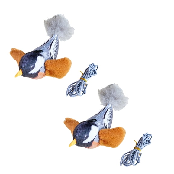 Plush Bird Shaped Toy for Cats Soft and Realistic Bird Chirping Sound Toy Active Play Interactive Toy