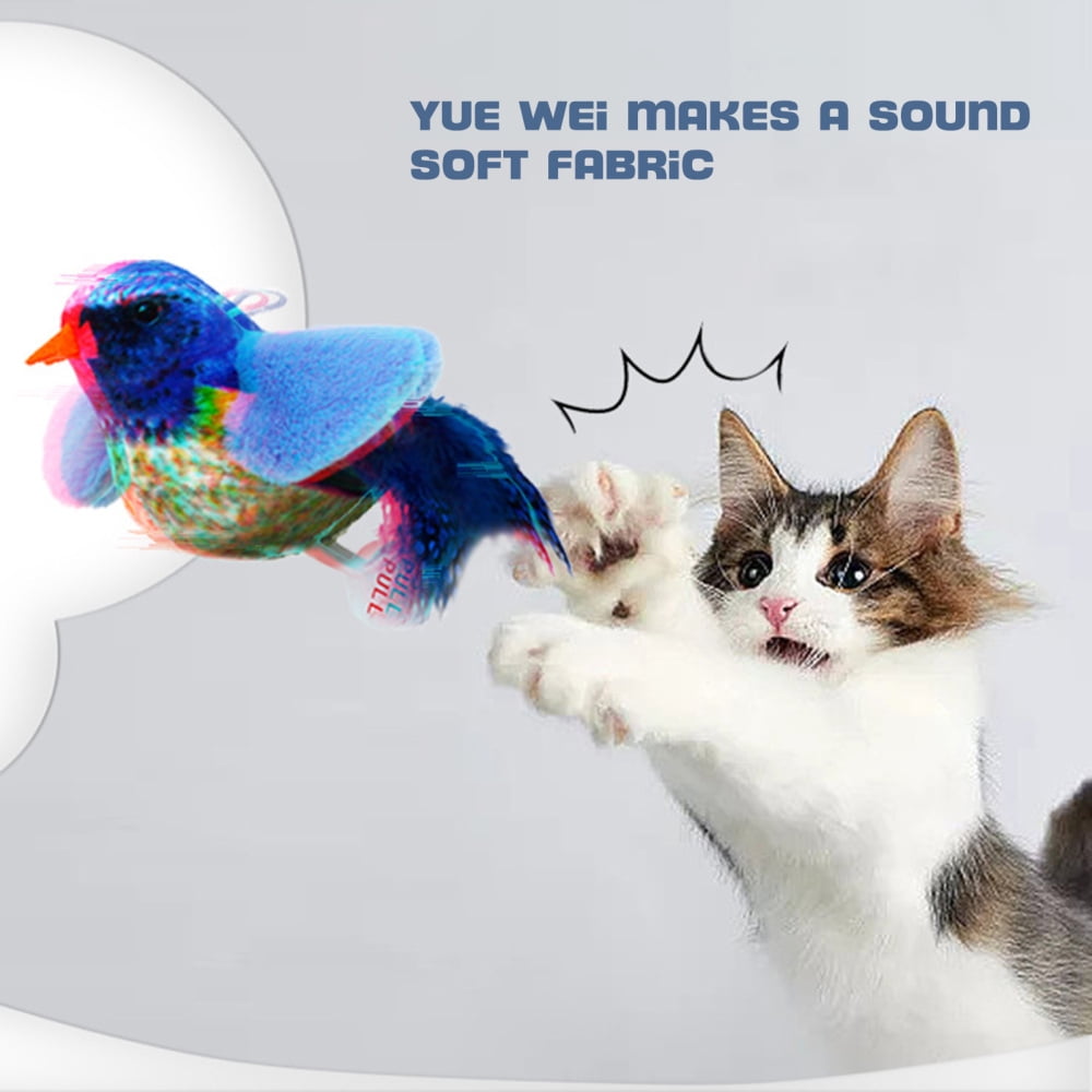 Plush Birds Interactive Cat Toys with Bird Chirping Electronic Sound