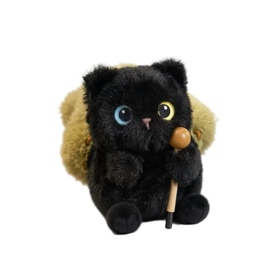 Plush Black Cat Stuffed Animal, 5.1 Inch Soundable Fortune Cat Ornament For Home Decor 1 Pack