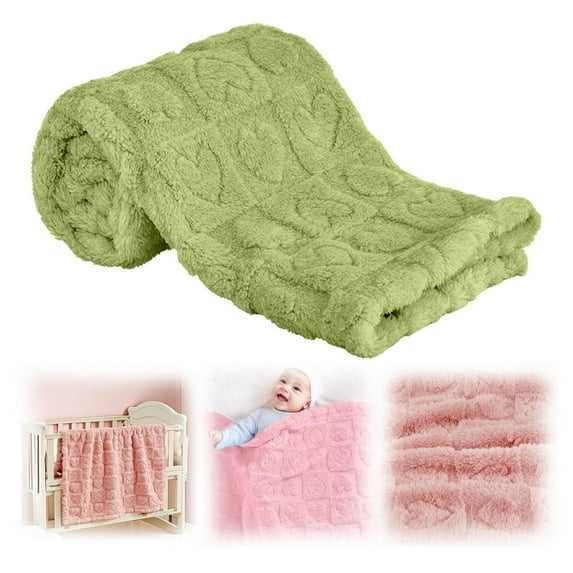 Plush Blanket Square Love Heart Fluffy Boy'S Blanket Green,1* Plush Blanket Square Love Fluffy Boy'S Blanket