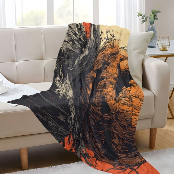 Plush Blankets Soft Glowing Throw Soft Cozy Blankets For Couch Bed Travel Office Camping Halloween Pumkin