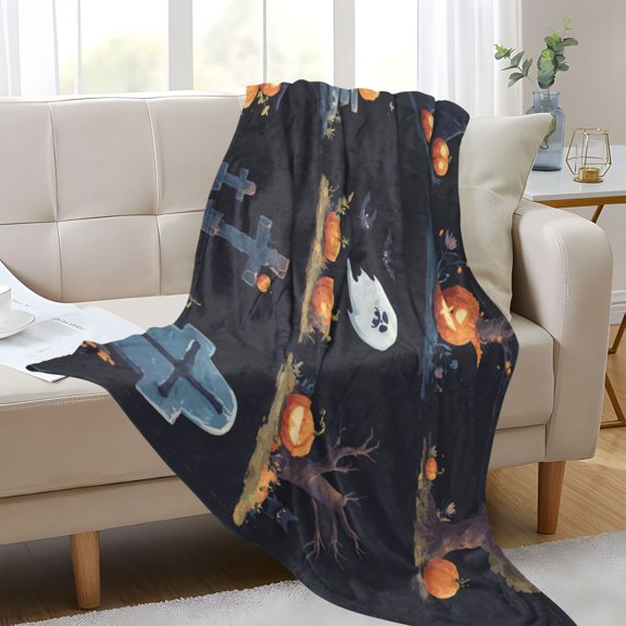 Plush Blankets Soft Glowing Throw Soft Cozy Blankets For Couch Bed Travel Office Camping Halloween Vector