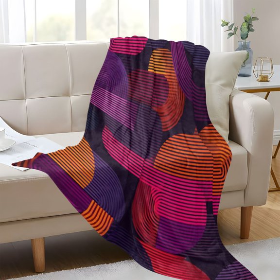 Plush Blankets Soft Glowing Throw Soft Cozy Blankets For Couch Bed Travel Office Camping Vector Pattern