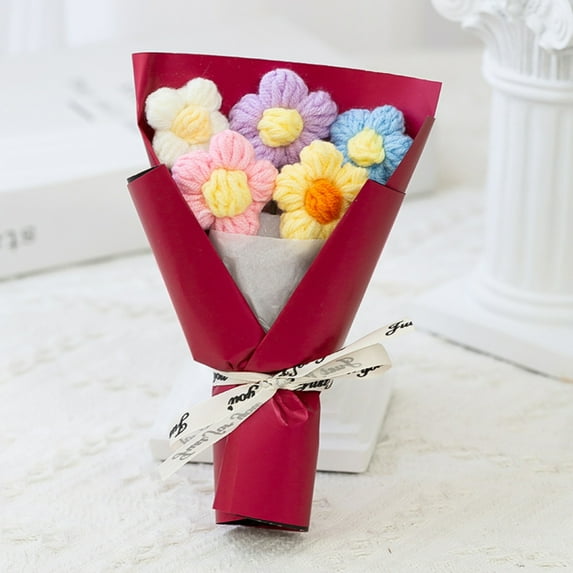 Plush Bouquets for Valentine'S Day Cute Plush Artificial Flowers Perfect Valentine'S Day Gift for Girlfriend Never Fading Mini Artificial Bouquets